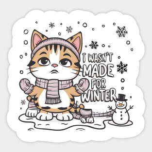 cat with snow Sticker